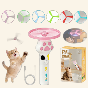 Flying Disc Launcher Cat Toy with 6 Discs