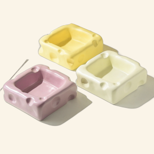Creative Cheese-shaped Ceramic Bowl Cute Cat Food Dish